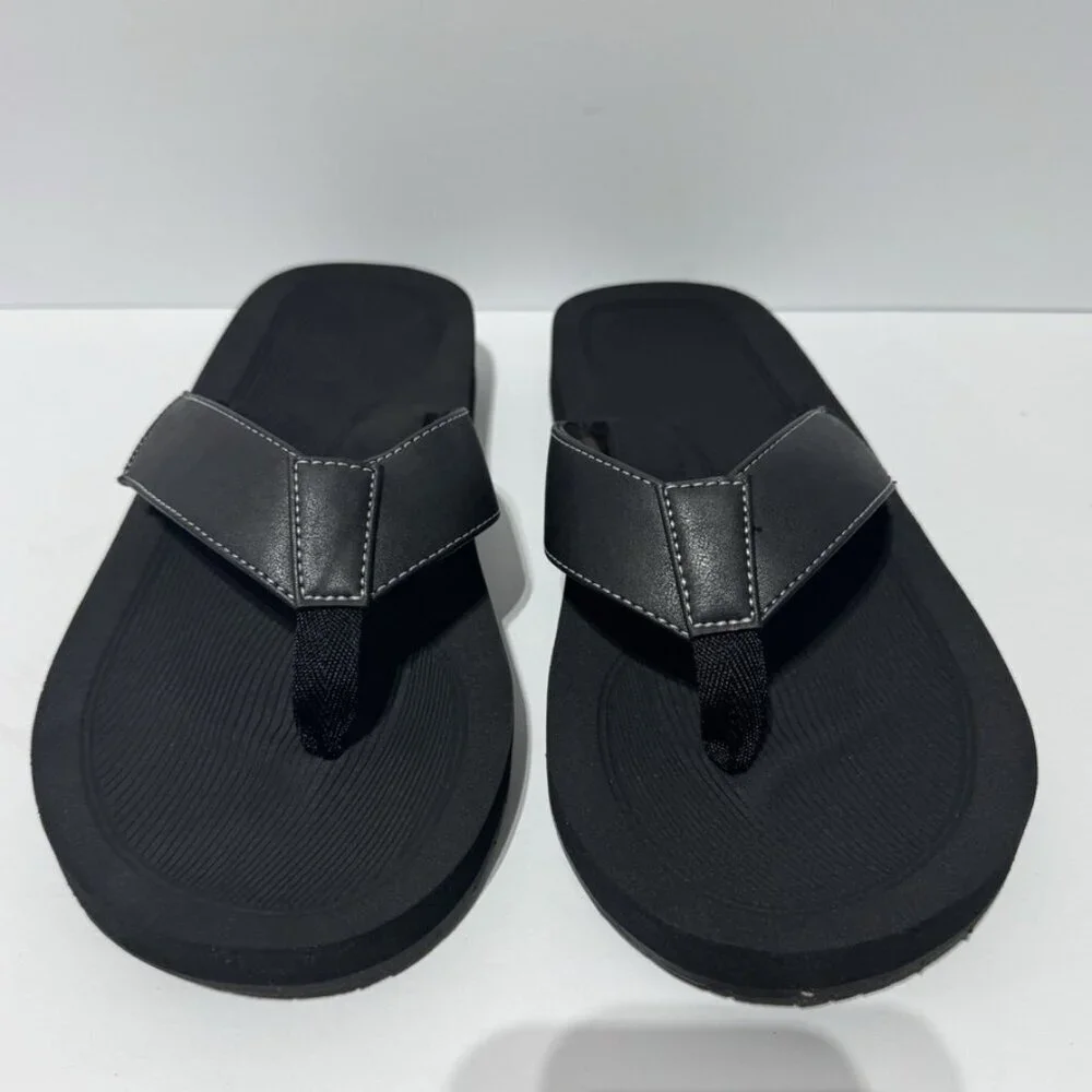 Bruno Marc Mens Flip Flop Sandals Black Size 11 M